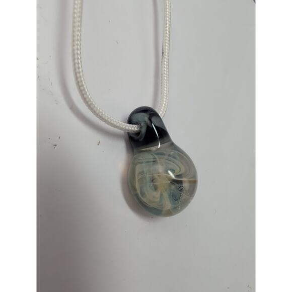 2 Handmade Borosilicate Glass Pendant Blue Implosion Lampwork Focal Bead Charm - Picture 8 of 8